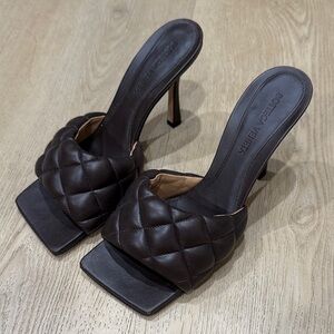 Bottega Veneta Dark Brown Quilted Heels